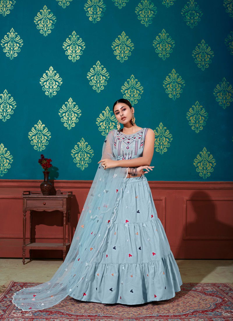 khushbu GIRLY 15 Exclusive Wedding Wear Cotton Embroidery Thread Latest Lehenga Choli Collection